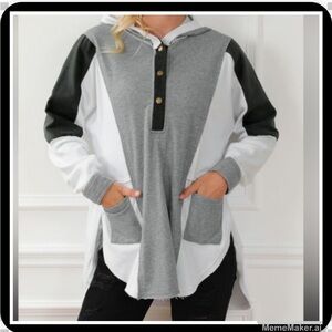 OVERSTOCKED - TODAY ONLY!! Y2K White-Black Corduroy- & Gray Exposed Seam Snap